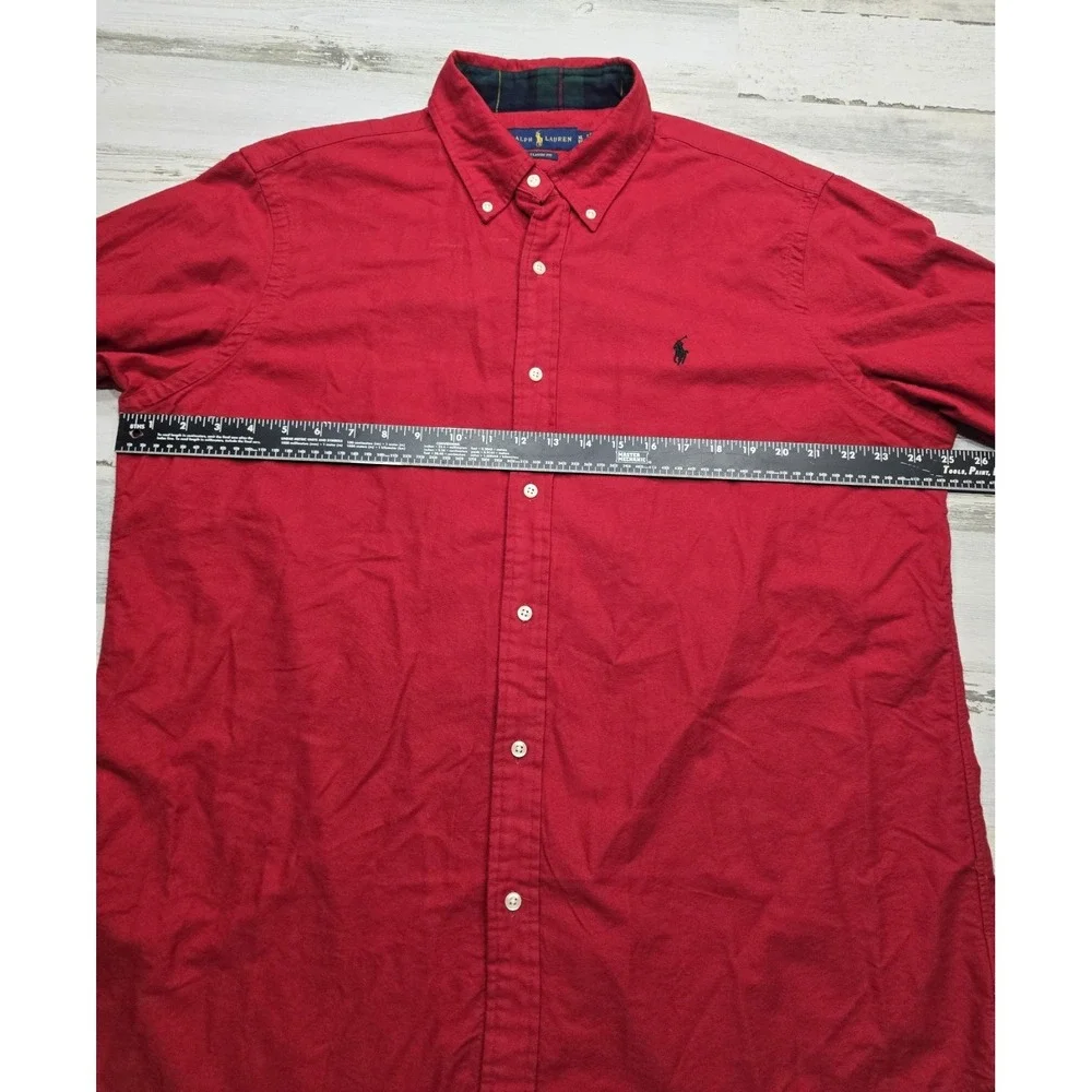Polo Ralph Lauren Mens XL Red Cotton Button‎ Down Shirt Classic Fit 710769915004
